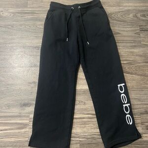 bebe Black Sport Logo Sweatpants